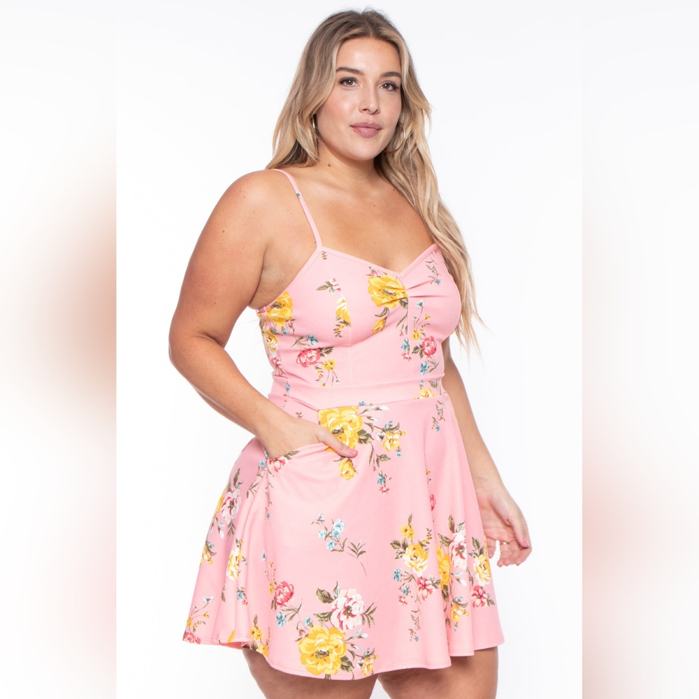 NEW NWOT CurvySense Plus Size Pink Blossom Floral Dress Size 4XL - Picture 2 of 7